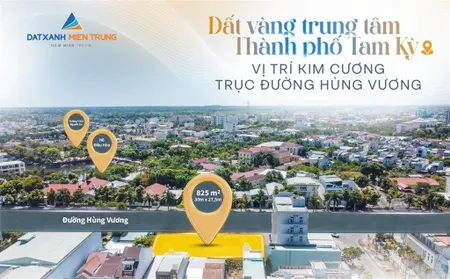 Tp tam kỳ đất vàng mặt tiền đường hùng vương 3 lô liền kề đẹp nhất quảng nam