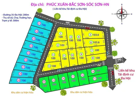 Cần bán lô góc 2 mặt tiền 103,6m2 tại thôn phúc xuân giáp khu tái định cư đa hội xã trung giã mới