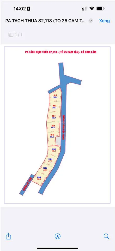 Bán gấp đất thổ cư 870m2 tại xã cam tân, giá 4,5 triệu / m2