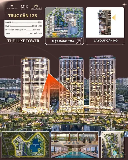 Bán căn 3pn, tầng 26 dtich 115m2 thông thủythe matrix one giai đoạn 2, giá gốc ký trực tiếp cđt