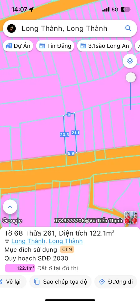 Bán đất 157.7m² ngang 6m giá 7.5 tỷ Xã Long Thành