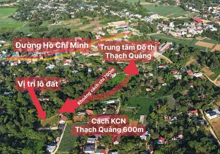 Gần kcn THẠCH QUẢNG, cách 500m. Cách đườg HCM 500m. 0376505208