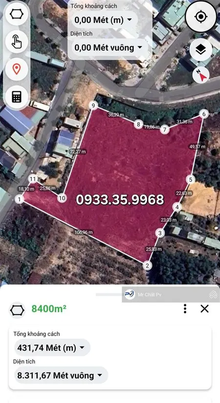 Bán đất 8423m2 ngay dự án tân long, cặp bên hông tt y tế tân uyên