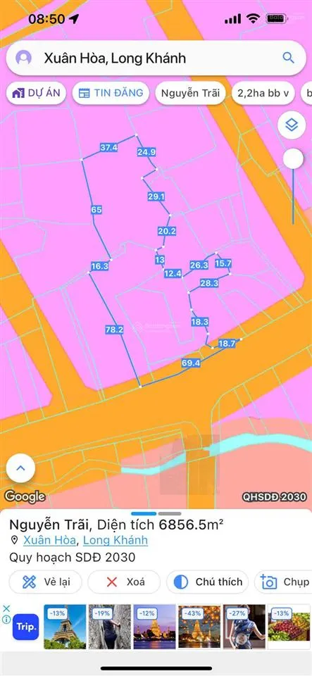 Bán 6500m² đất mặt tiền đường nguyễn trãi phường long khánh tỉnh đồng nai.