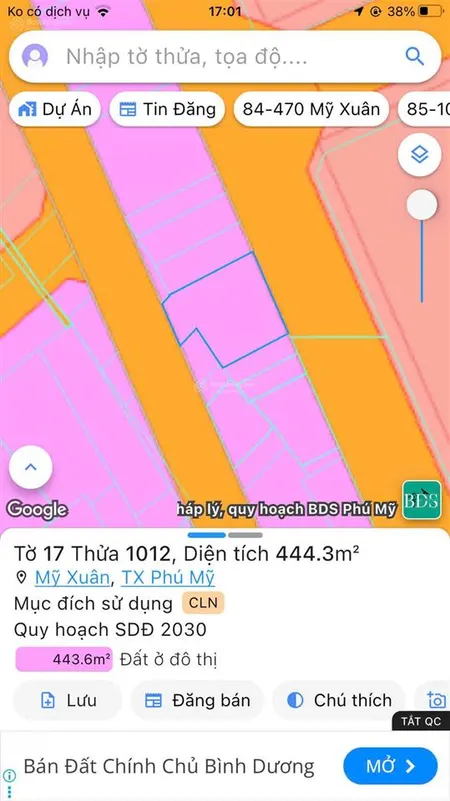 Lô đất 10x22m nở hậu 20m 2 mặt tiền đường hồ thanh tòng, p mỹ xuân, tp phú mỹ giá 6,4 tỷ