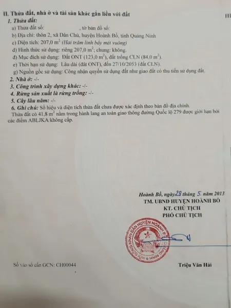 Bán đất 207m² ngang 6,5m giá 1.1 tỷ Xã Quảng La