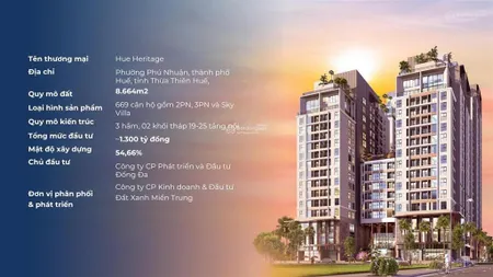 Bán căn hộ cao cấp huế heritage mặt tiền đường đống đa 3pn 2wc giá gốc cđt sổ hồng lâu dài