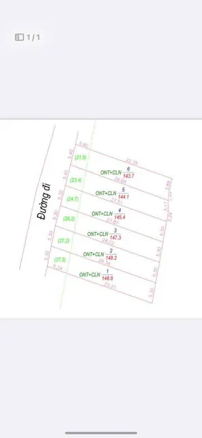 Diên Khánh – 877,5m² ngang 31m, tách 6 lô, giá 15,5 tỷ bao giấy tờ thuế phí