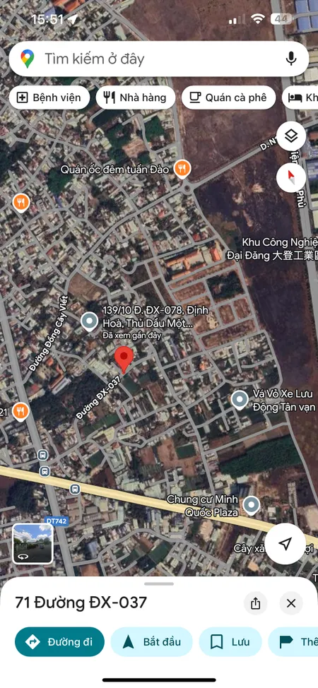 Mt Dx037 Phú Mỹ (phường Bình Dương-TP.HCM) nhựa 6m thông vị trí đẹp,xây biệt thự,nhà vườn,nhà nghĩ...ngang 7,63m nở hậu