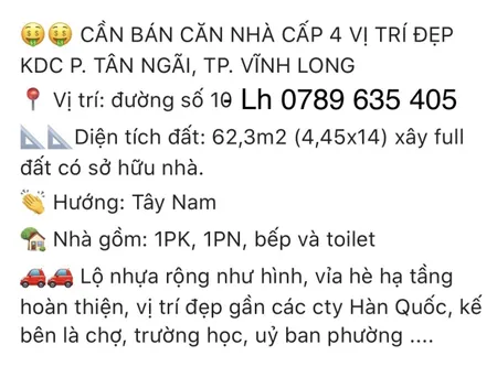 Nhà chính chủ. Lh 0789635405