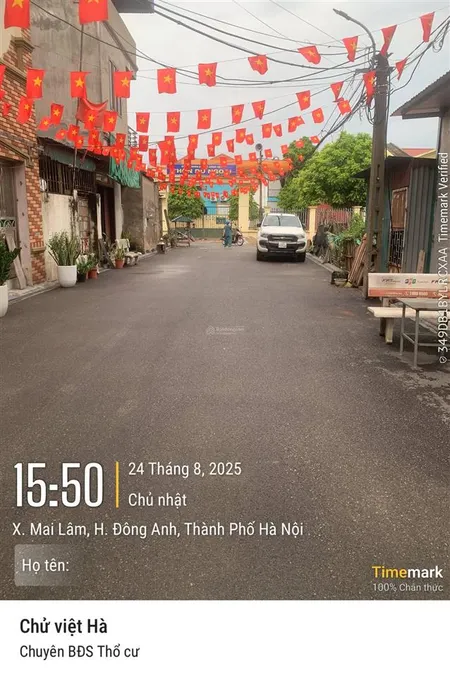 Bán 120m2 đất giãn dân 2 mặt đường tại du ngoại, đông anh, hà nội