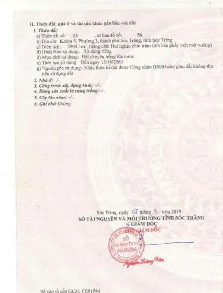 Chủ thiếu nợ ngân hàng nên bán gấp lô đất lúa tại phường 3, thành phố sóc trăng. 0902 736 ***