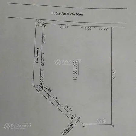 Bán đất mặt đường phạm văn đồng, giá 30 tỷ, dt 3.218m2, mt 48.33m, gần vincom plaza bắc từ liêm