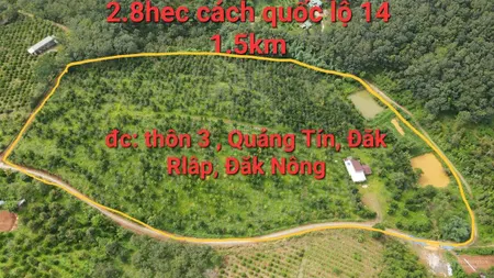 Bán đất quảng tín, đăk nông, 27.323m2, 2 mặt tiền bê tông, giá đầu tư tốt