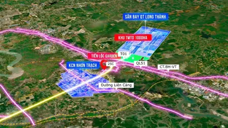 Lô góc 2 mặt tiền đường nhựa 12m vỉa hè, ngay cổng sân bay