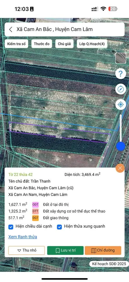 Bán 3469m2 mặt tiền lập định suối môn cam cam an bắc, cam lâm, khánh hòa 17.34 tỷ (chỉ 5 triệu/m)