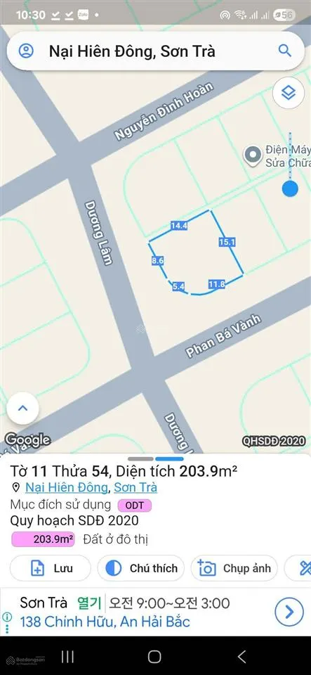Bán đất 2 mặt tiền phan bá vành đường 10m5 diện tích 204m2 ngang 15m