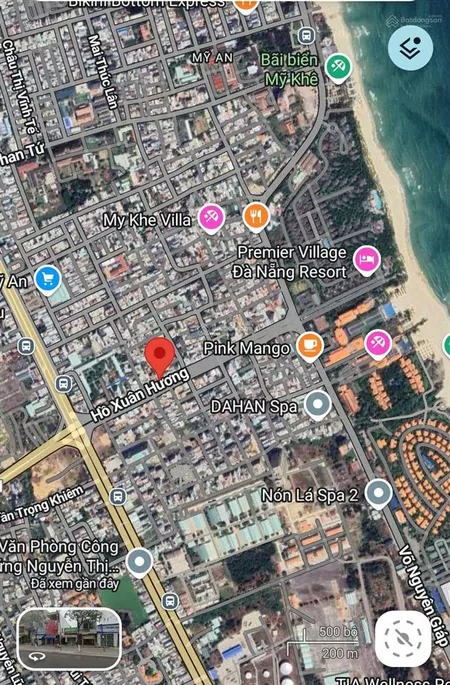 Bán đất đường hồ xuân hương, dt 265m2 ngang 10m gần biển mỹ khê