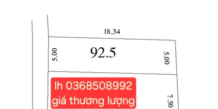 Bán đất 92,5m² ngang 5m giá 2.94 tỷ Xã Sóc Sơn