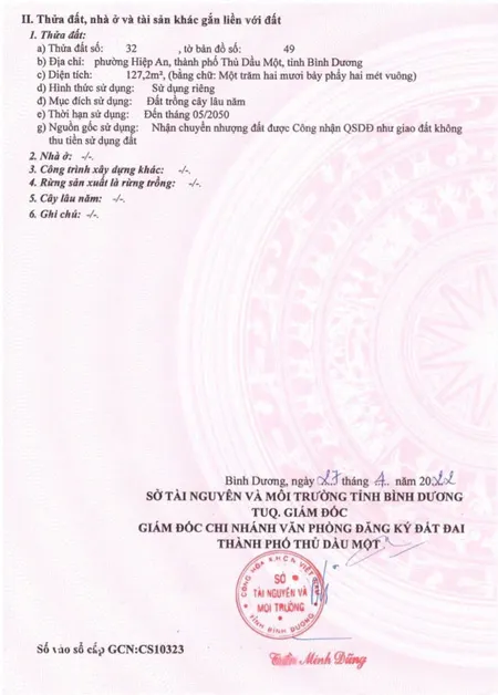 Bán đất 127.2m² ngang 5,5m giá 3.5 tỷ Phường Phú An 0815422197