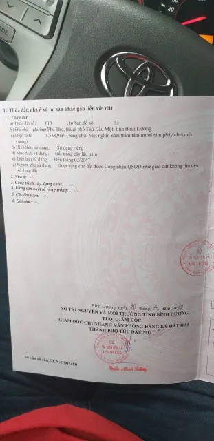 Bán đất 1598.8m² ngang 37,35m giá 12.75 tỷ Phường Thủ Dầu Một 0815422197