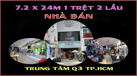 Top nhà vị trí đẹp 7.2 x 24m 1 trệt 3 lầu Hai Bà Trưng Q3 TP.HCM