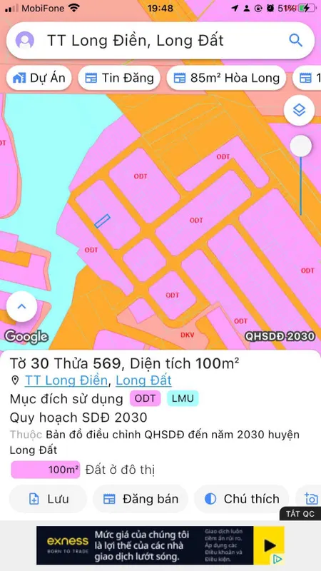 BÁN GẤP LÔ Đất DỰ ÁN Moon Lake - Trung tâm Thị Trấn Long Điền BRVT
