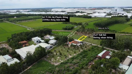 5x27m full thổ. đường nhựa ngay kcn phước đông. 780tr tl rất mạnh