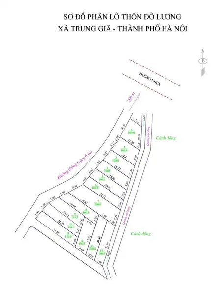 Phân lô đô lương bắc sơn, sóc sơn diện tích 100m đường trước đất ô tô t