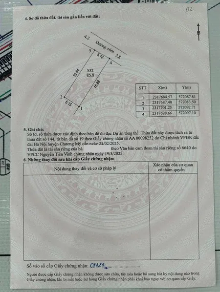 Bán lô đất 85.8m2, đường xe tải tránh full thổ, sẵn sổ phụng châu, chương mỹ giá siêu yêu thương