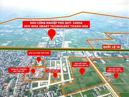 Mở bán mặt bằng phú quý thanh hóa, ven kcn wha thái lan quy mô 540ha