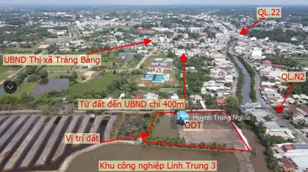 Bán đất ở đô thị 327m2 trung tâm thị xã trảng bàng, giá 800 triệu sổ hồng riêng dân cư đông đúc