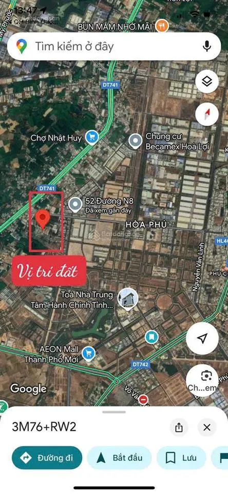 Bán lô đất cách tp mới bình dương chỉ 2.5km, giá 1 tỷ 750 /105m2 thổ cư 100%
