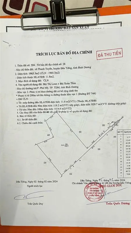 Bán đất tại thanh tuyền, dầu tiếng, bình dương, 2,5 tỷ, 2000m2, chính chủ, giá cực chất