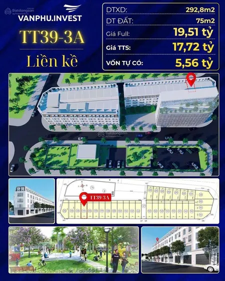 Độc quyền tt393a 2 mặt tiền liền kề kđt văn phú cơ hội cuối cùng để sở hữu