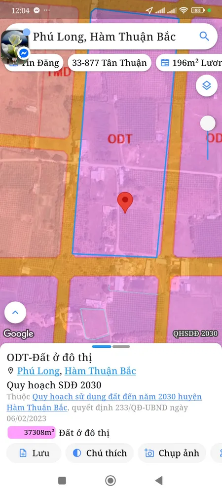 Bán đất 512m² ngang 10,7m giá 800 triệu Phường Hàm Thắng