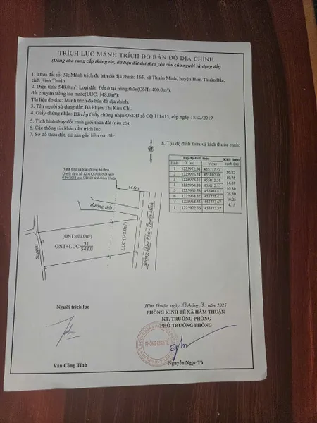 Bán đất 1141m² ngang 31m giá 7.5 tỷ Xã Hàm Thuận