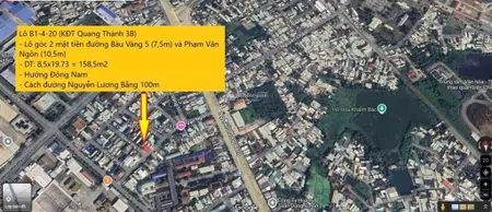 Chính chủ chào bán lô góc đẹp mặt tiền đường phạm văn ngôn & bàu vàng 1 đường 10.5m & 7.5m