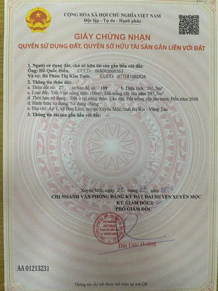 Bán đất ở xã bàu lâm, 3,5 tỷ, 393m2 có 100m2 tc mặt tiền 328, cơ hội đầu tư hấp dẫn