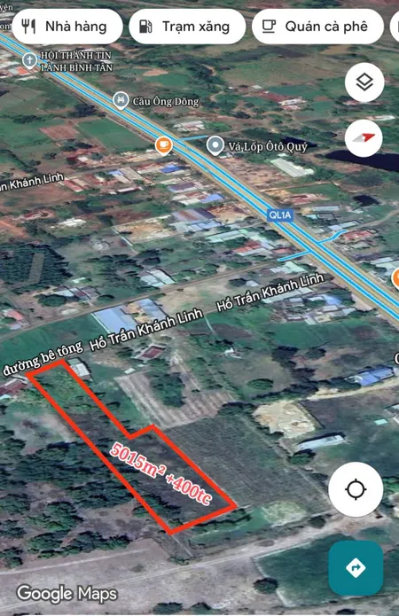 Bán đất 5015m² ngang 22m giá 4.5 tỷ Xã Sông Lũy