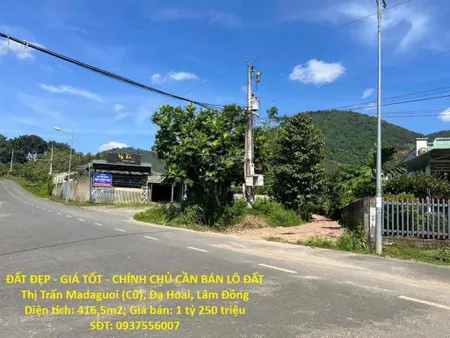Đất đẹp giá tốt chính chủ cần bán lô đất thị trấn madaguoi (cũ), đạ hoai, lâm đồng