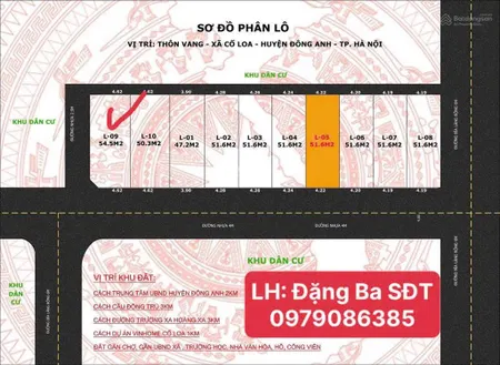 Bán lô góc 55m, cổ loa, đông anh. giá đầu tư siêu đỉnh. ô tô 7 chỗ chạy vòng quanh. hàng xóm vin