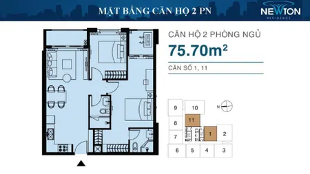 Hot bán rẻ nhất dự án newton residence 75m2 giá 5,2 tỷ giá thật. full nội thất