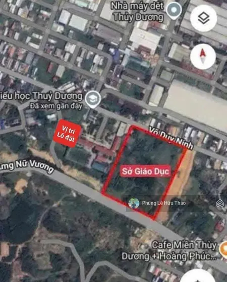 Bán lô đất đẹp kiệt oto 4m võ duy ninh sát bên trường tiểu học thủy dương và trưng nữ vương