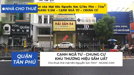 Cho thuê nhà mặt tiền Nguyễn Sơn 72m² - CẠNH NGÃ TƯ - CHUNG CƯ