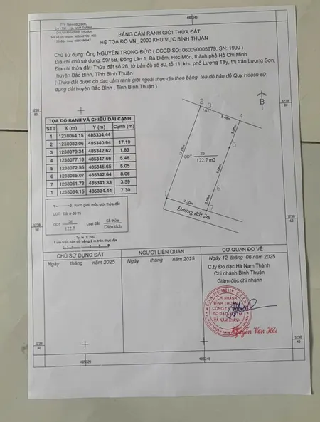 Bán đất 122m² ngang 7,3m giá 1.4 tỷ Xã Lương Sơn
