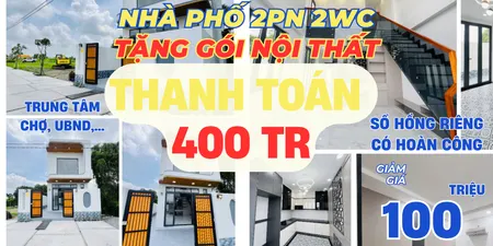 NHÀ ĐẸP 2PN 2WC SÂN VƯỜN RỘNG - SAU LƯNG CHỢ CẦN ĐƯỚC