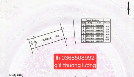 Bán đất 73.6m² ngang 4.45m giá 1.9 tỷ Xã Sóc Sơn