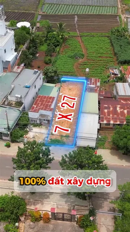 Mặt tiền kinh doanh đẹp tại đức trọng, diện tích 7x27m 100% xây dựng đường 15m