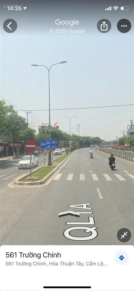 Bán đất mặt tiền đường trường chinh, an khê, dt 102m2, hướng tây nam, giá 3 tỷ 8 tl